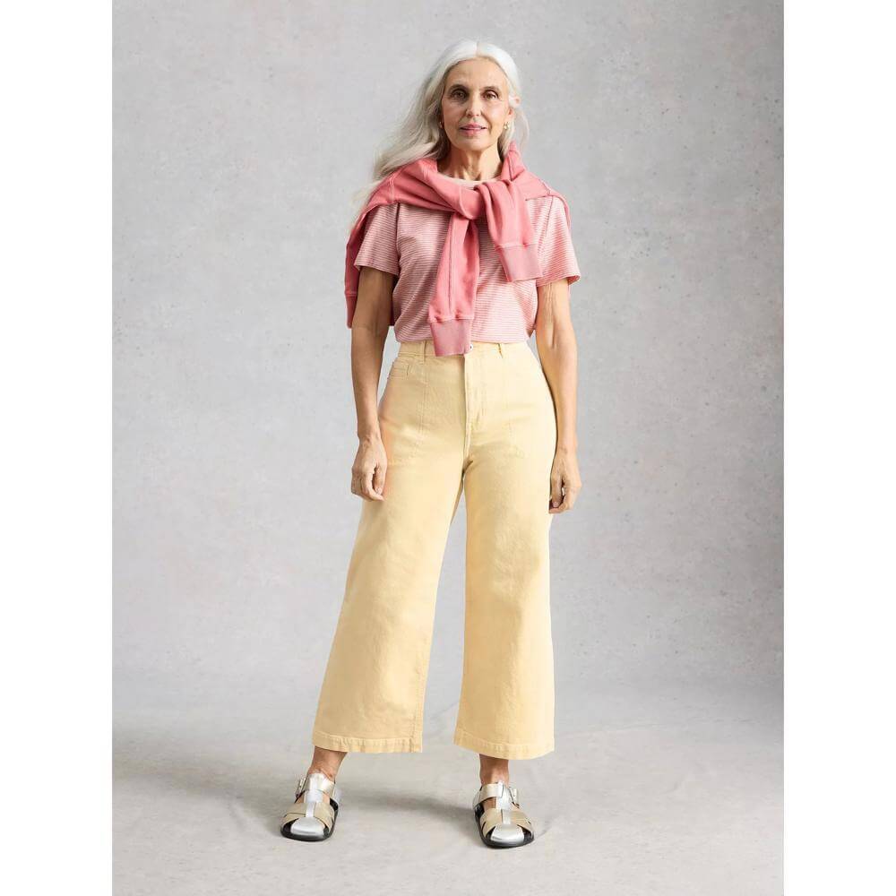White Stuff Tia Wide Leg Cropped Jeans